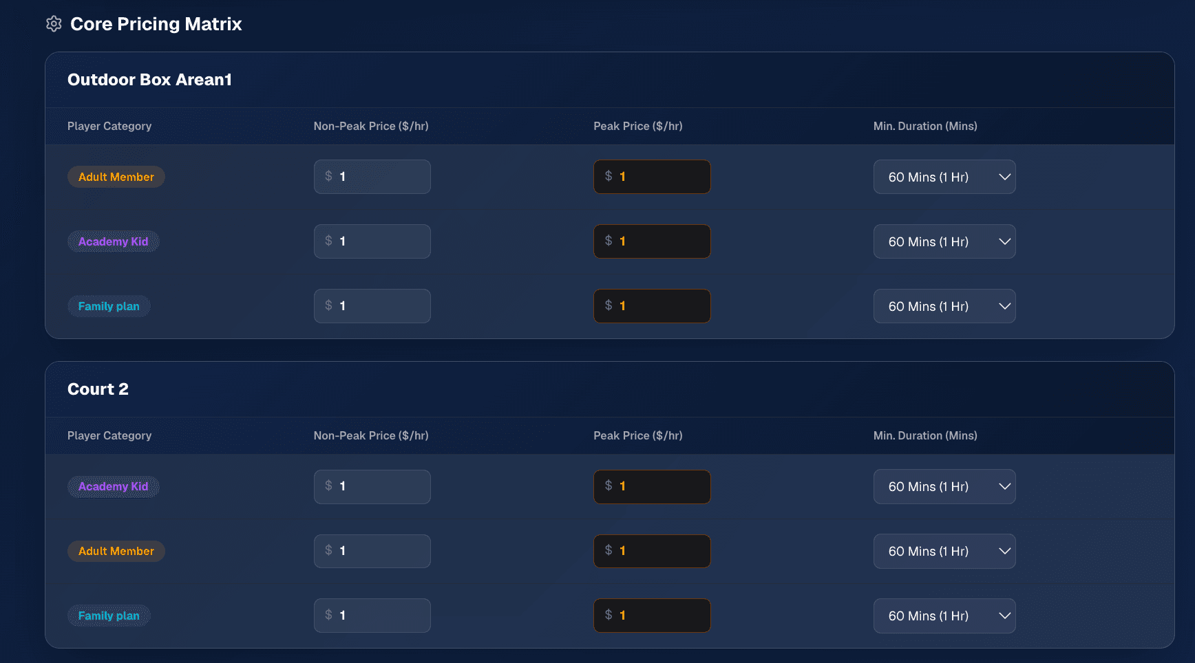 Peak Pricing